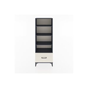 Arges Dolap 4 Raflı Tek Çekmeceli 60x30x163 Antrasit-aytaşı