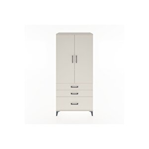 Hyperion Dolap 2 Raflı 3 Çekmeceli Tek Askılı 88x44x195 Aytaşı-aytaşı