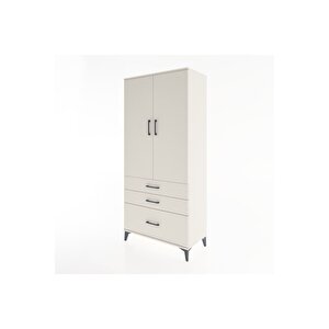 Hyperion Dolap 2 Raflı 3 Çekmeceli Tek Askılı 88x44x195 Aytaşı-aytaşı
