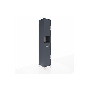 Hyperion Dolap 5 Raflı Tek Çekmeceli 2 Kapaklı 44x44x243 Antrasit-antrasit