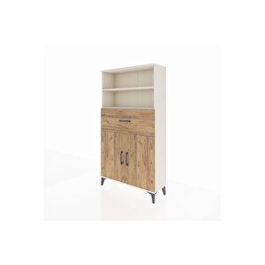 Arges Dolap 3 Raflı Tek Çekmeceli 2 Kapaklı 88x30x163 Aytaşı-çam