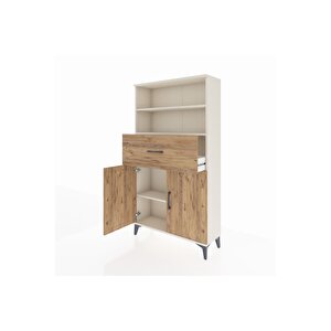 Arges Dolap 3 Raflı Tek Çekmeceli 2 Kapaklı 88x30x163 Aytaşı-çam