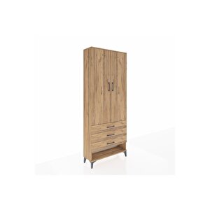 Arges Dolap 2 Raflı 3 Çekmeceli Tek Askılı 88x30x221 Çam-çam