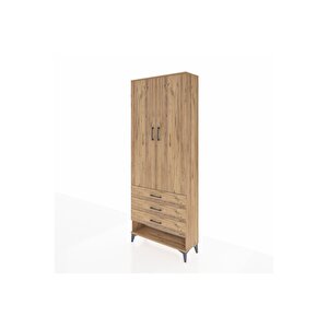 Arges Dolap 2 Raflı 3 Çekmeceli Tek Askılı 88x30x221 Çam-çam