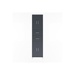 Arges Dolap 5 Raflı 2 Çekmeceli 4 Kapaklı 60x30x243 Antrasit-antrasit