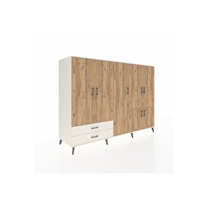 Kronos Dolap 12 Raflı 2 Çekmeceli 7 Kapaklı 220x59x163 Aytaşı-çam/aytaşı