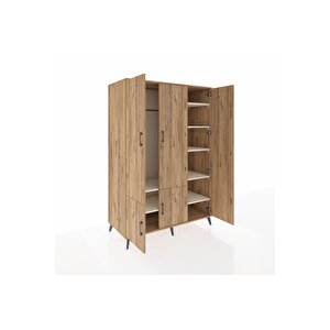 Kronos Dolap 7 Raflı 5 Kapaklı Tek Askılı 132x59x195 Çam-çam/aytaşı