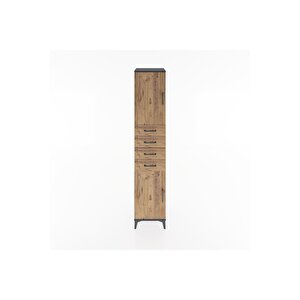 Hyperion Dolap 3 Raflı 4 Çekmeceli 2 Kapaklı 44x44x221 Antrasit-çam