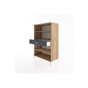 Hyperion Dolap 3 Raflı Tek Çekmeceli 88x44x134 Çam-antrasit