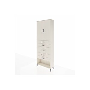 Arges Dolap 3 Raflı 5 Çekmeceli 2 Kapaklı 88x30x243 Aytaşı-aytaşı