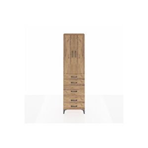 Arges Dolap 2 Raflı 5 Çekmeceli Tek Askılı 60x30x221 Çam-çam
