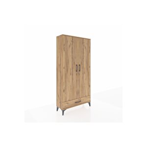 Arges Dolap 5 Raflı Tek Çekmeceli 2 Kapaklı 88x30x182 Çam-çam