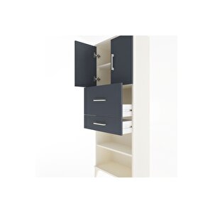 Arges Dolap 3 Raflı 2 Çekmeceli 2 Kapaklı 60x30x163 Aytaşı-antrasit