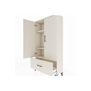 Arges Dolap 3 Raflı Tek Çekmeceli 2 Kapaklı 88x30x163 Aytaşı-aytaşı