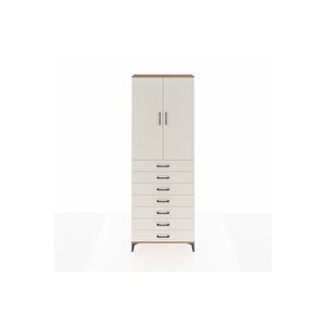 Arges Dolap 3 Raflı 7 Çekmeceli 2 Kapaklı 88x30x243 Çam-aytaşı
