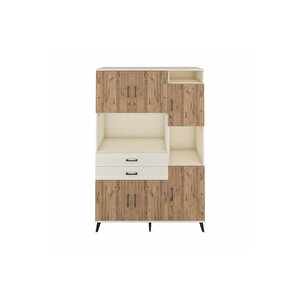 Hyperion Dolap 9 Raflı 2 Çekmeceli 6 Kapaklı 132x44x195 Aytaşı-çam/aytaşı