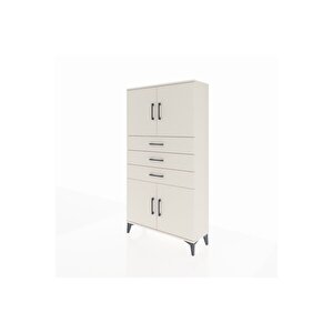 Arges Dolap 3 Raflı 3 Çekmeceli 4 Kapaklı 88x30x163 Aytaşı-aytaşı