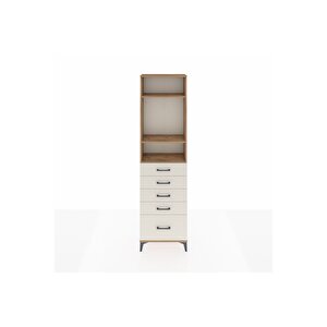 Arges Dolap 3 Raflı 5 Çekmeceli 60x30x221 Çam-aytaşı