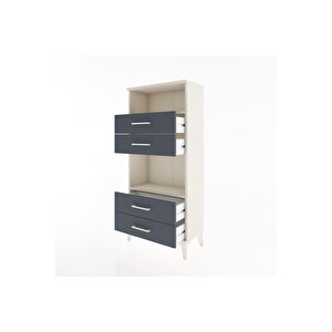 Hyperion Dolap 2 Raflı 4 Çekmeceli 60x44x134 Aytaşı-antrasit