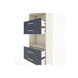 Hyperion Dolap 2 Raflı 4 Çekmeceli 60x44x134 Aytaşı-antrasit