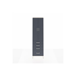 Arges Dolap 3 Raflı 4 Çekmeceli 2 Kapaklı 60x30x221 Aytaşı-antrasit