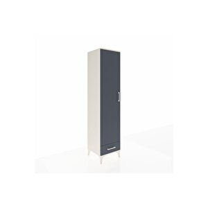 Hyperion Dolap 5 Raflı Tek Çekmeceli Tek Kapaklı 44x44x195 Aytaşı-antrasit