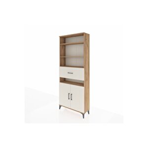 Arges Dolap 5 Raflı Tek Çekmeceli 2 Kapaklı 88x30x221 Çam-aytaşı