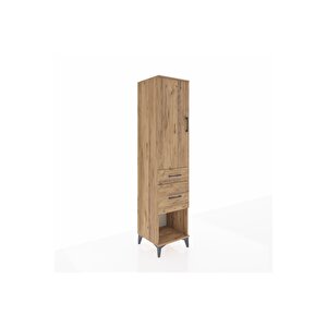 Hyperion Dolap 3 Raflı 2 Çekmeceli Tek Kapaklı 44x44x195 Çam-çam