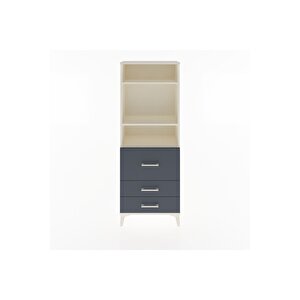 Arges Dolap 3 Raflı 3 Çekmeceli 60x30x163 Aytaşı-antrasit