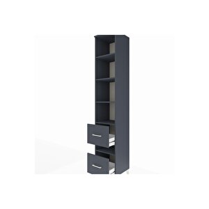 Hyperion Dolap 5 Raflı 2 Çekmeceli 44x44x243 Antrasit-antrasit