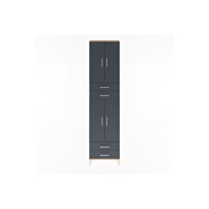 Arges Dolap 3 Raflı 4 Çekmeceli 4 Kapaklı 60x30x243 Çam-antrasit
