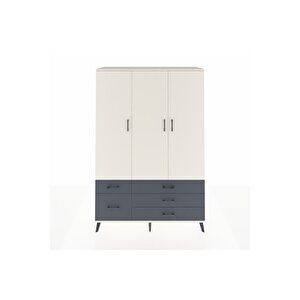 Hyperion Dolap 5 Raflı 5 Çekmeceli Tek Askılı 132x44x195 Aytaşı-aytaşı/antrasit