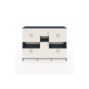 Hyperion Dolap 14 Raflı 10 Kapaklı 220x44x163 Antrasit-aytaşı/antrasit