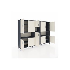 Hyperion Dolap 14 Raflı 10 Kapaklı 220x44x163 Antrasit-aytaşı/antrasit