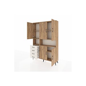 Arges Dolap 7 Raflı 4 Çekmeceli 5 Kapaklı 132x30x195 Çam-çam/aytaşı