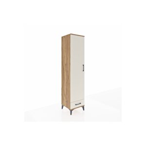 Hyperion Dolap 3 Raflı Tek Çekmeceli Tek Askılı 44x44x195 Çam-aytaşı