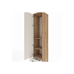 Hyperion Dolap 3 Raflı Tek Çekmeceli Tek Askılı 44x44x195 Çam-aytaşı