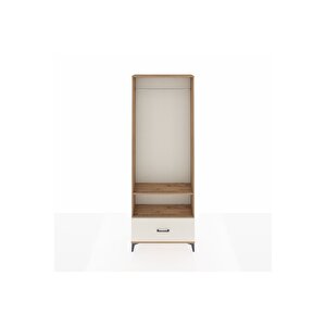 Arges Dolap 2 Raflı Tek Çekmeceli Tek Askılı 88x30x243 Çam-aytaşı