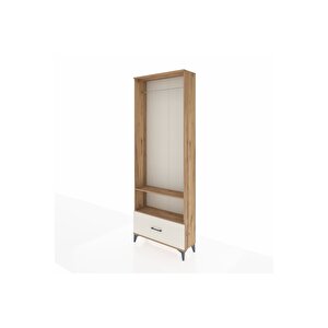 Arges Dolap 2 Raflı Tek Çekmeceli Tek Askılı 88x30x243 Çam-aytaşı