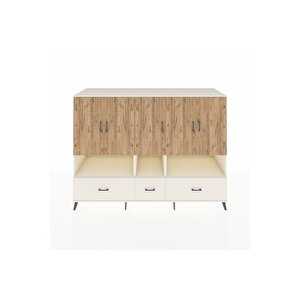 Kronos Dolap 12 Raflı 3 Çekmeceli 5 Kapaklı 220x59x163 Aytaşı-çam/aytaşı
