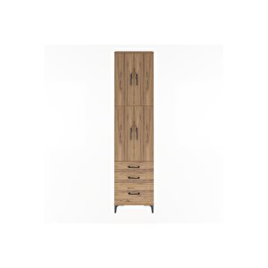 Arges Dolap 4 Raflı 3 Çekmeceli 4 Kapaklı 60x30x243 Çam-çam