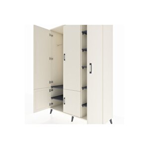 Hyperion Dolap 7 Raflı 5 Kapaklı Tek Askılı 132x44x195 Aytaşı-aytaşı/antrasit