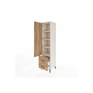Hyperion Dolap 4 Raflı 2 Çekmeceli Tek Kapaklı 44x44x195 Aytaşı-çam