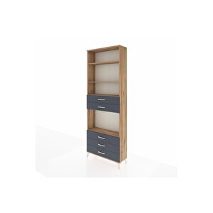 Arges Dolap 4 Raflı 5 Çekmeceli 88x30x243 Çam-antrasit