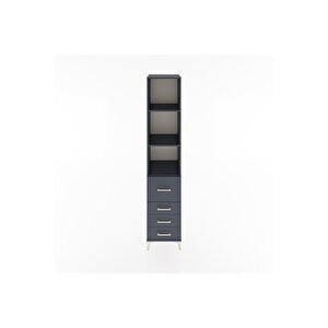 Hyperion Dolap 3 Raflı 4 Çekmeceli 44x44x221 Antrasit-antrasit