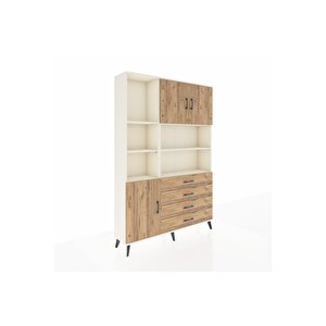 Arges Gardrop 8 Raflı 4 Çekmeceli 3 Kapaklı 132x30x195 Aytaşı-çam