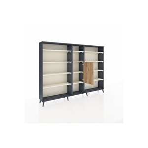 Arges Dolap 12 Raflı Tek Kapaklı  220x30x163 Antrasit-çam/aytaşı