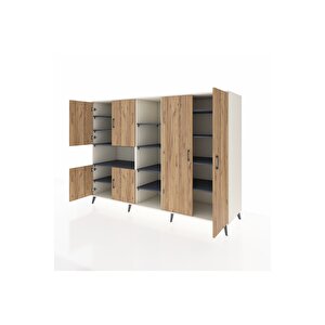 Kronos Dolap 13 Raflı 6 Kapaklı 220x59x163 Aytaşı-çam/antrasit