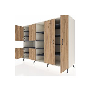 Kronos Dolap 13 Raflı 6 Kapaklı 220x59x163 Aytaşı-çam/antrasit