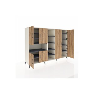 Kronos Dolap 13 Raflı 6 Kapaklı 220x59x163 Aytaşı-çam/antrasit